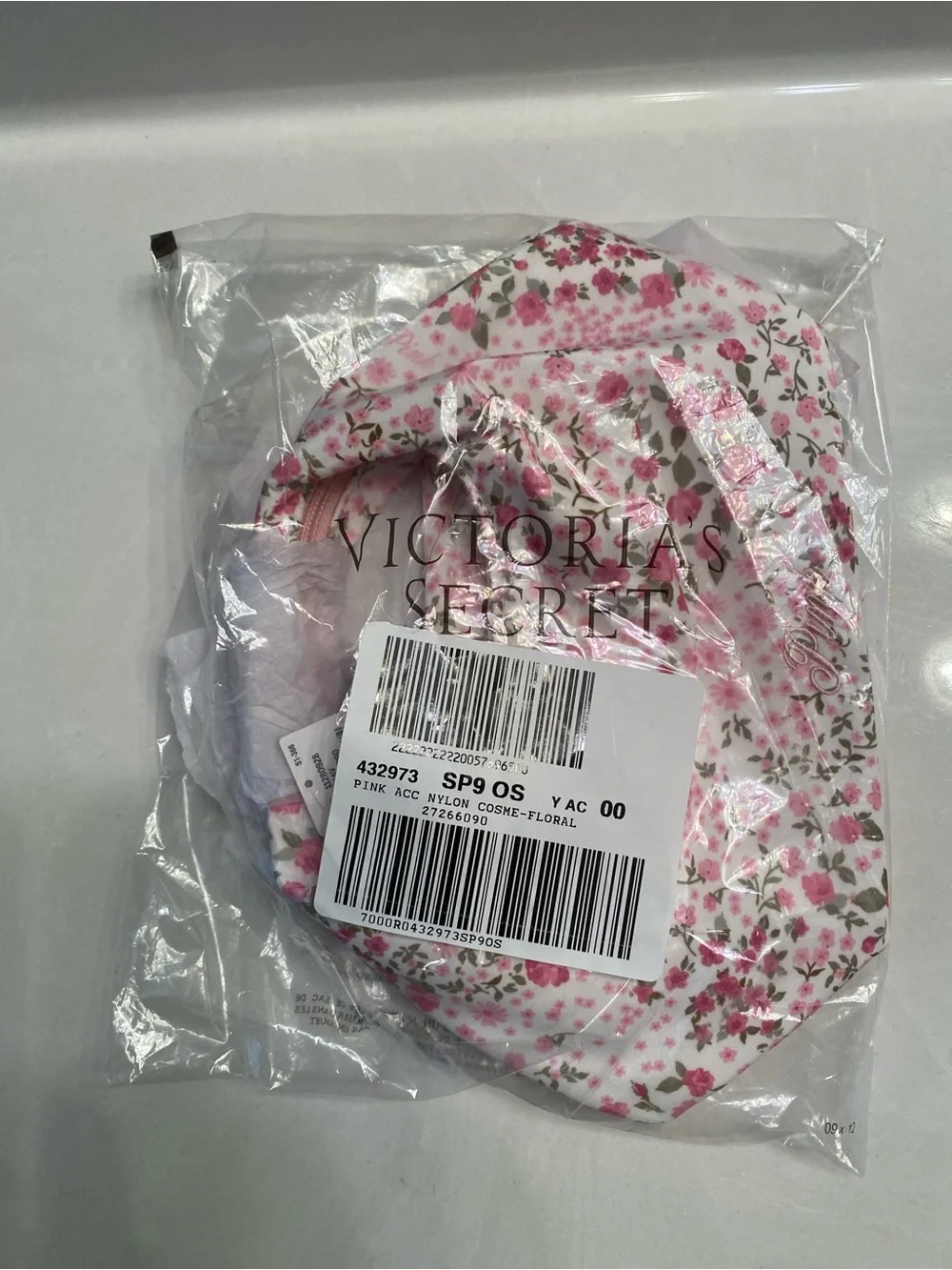 PINK Floral makeup bag